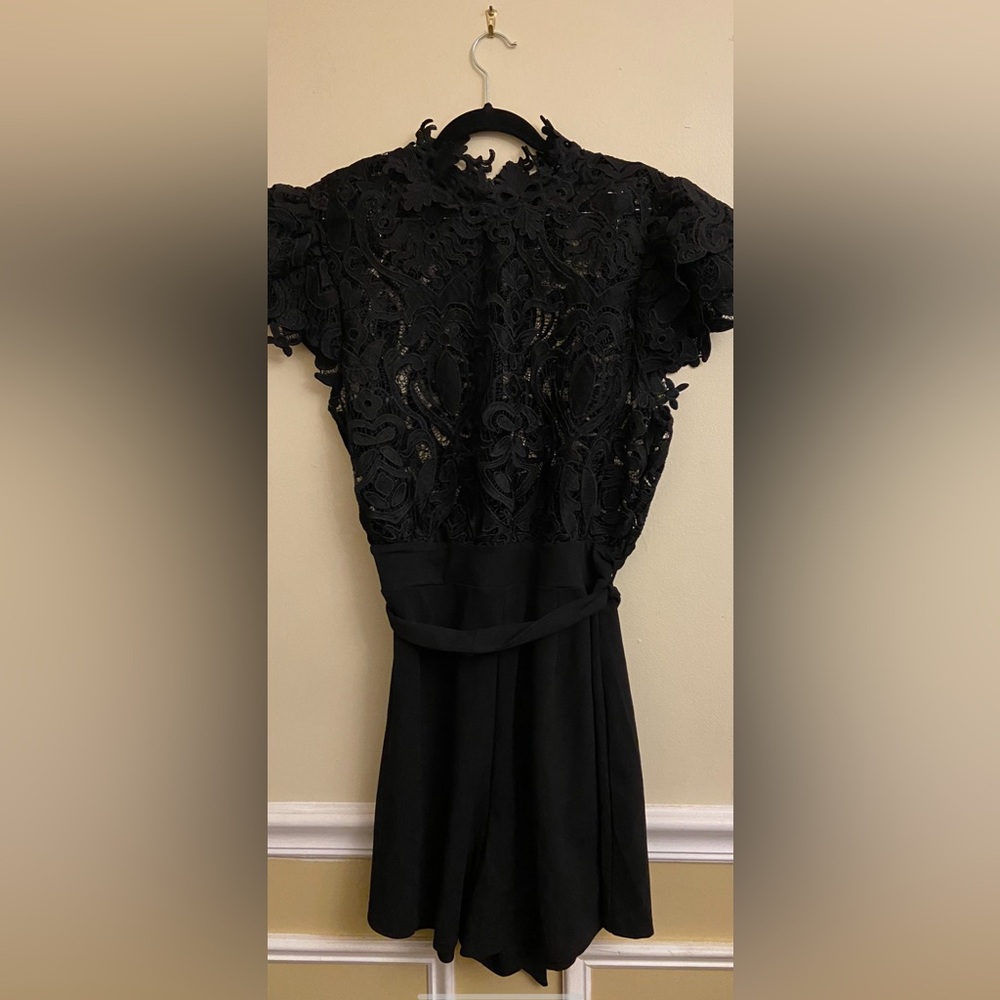 Fashion Nova Black Lace Jumpsuit